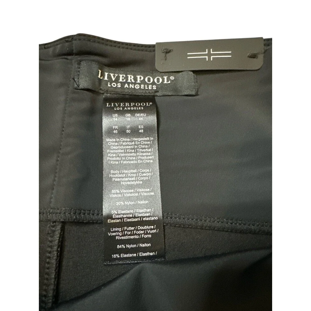 Liverpool LA Carolyn Classic Ankle Leggings‎ Size 14/32 Black Plaid Pattern NWT